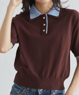 【SALE／30%OFF】Ranan Ranan/(W)ダブルカラーポロニット ラナン トップス ポロシャツ ベージュ グレー …