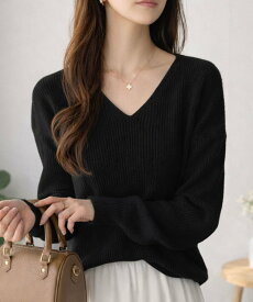【SALE／58%OFF】Dewlily 【Dewlily】ルーズフィットVネックニット アミュレット トップス ニット ホワイト ブラック ブルー