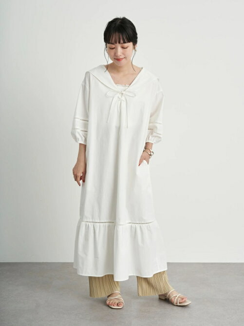 Earth Music Ecology Web限定 セーラーカラーボリュームワンピース Rakuten Fashion 楽天ファッション 旧楽天ブランドアベニュー Dj65