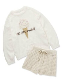 【SALE／20%OFF】gelato pique 【ONLINE限定】ベビモコアイスジャガードプルオーバー&ワッフルショートパンツセット ジェラートピケ インナー・ルームウェア その他のインナー・ルームウェア ホワイト ピンク【送料無料】