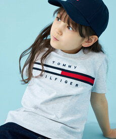 TOMMY HILFIGER (K)TOMMY HILFIGER(トミーヒルフィガー) フラッグリブインサートTシャツ トミーヒルフィガー トップス カットソー・Tシャツ グレー ネイビー ベージュ ホワイト レッド ピンク【送料無料】