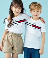 TOMMY HILFIGER フラッグリブインサートTシャツ トミーヒルフィガー トップス カットソー・Tシャツ グレ…