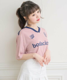 ems excite footballシャツ レトロガール トップス その他のトップス ピンク ブラック ブルー