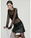 kiehtova/SHEER STRETCH TULLE TOPS/シアー ストレッチ チュール トップス 長袖
