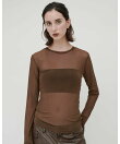 kiehtova/SHEER STRETCH TULLE TOPS/シアー ストレッチ チュール トップス 長袖