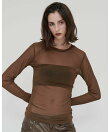 kiehtova/SHEER STRETCH TULLE TOPS/シアー ストレッチ チュール トップス 長袖