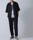 リネンライクカチオンテーパードワイドパンツ/セットアップ対応/接触冷感/軽量/吸水速乾/UVカット