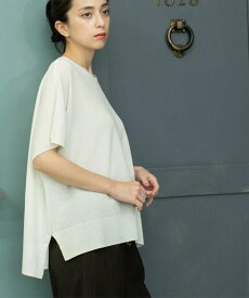【SALE／30%OFF】OPAQUE.CLIP 《5色展開/S-LLサイズ》リラクシーメッシュニット【洗濯機洗い可】 オペークドットクリップ トップス ニット ホワイト ピンク グリーン ブラック