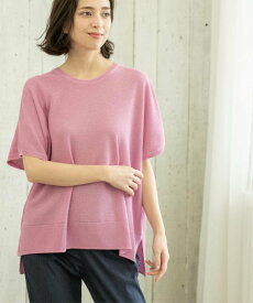 【SALE／50%OFF】OPAQUE.CLIP 《5色展開/S-LLサイズ》リラクシーメッシュニット【洗濯機洗い可】 オペークドットクリップ トップス ニット ホワイト ピンク グリーン ブラック