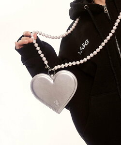 YEGG Heart wallet bag�b�n�[�g�E�H���b�g�o�b�O(�n���h���C�h) �J���`���[�}�[�P�b�g ���z�E�|�[�`�E�P�[�X �|�[�` ���b�h �u���b�N �V���o�[�y���������z