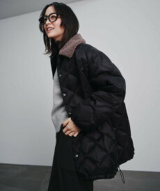 【SALE／40%OFF】UNFILO 【自宅で洗濯OK / ファー襟取り外し可能】TAIONコラボ ボア襟 リバーシブルダウン アンフィーロ ジャケット・アウター ダウンジャケット・ダウンベスト ホワイト ブラック【送料無料】