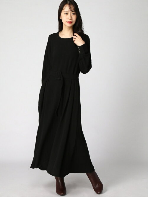 Auli Auliベルト付フレアロングワンピース Rakuten Fashion 楽天