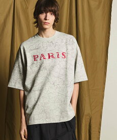 MAISON SPECIAL 「PARIS」Embroidery Prime-Over Pigment Crew Neck T-Shirt メゾンスペシャル トップス カットソー・Tシャツ ブラック パープル【送料無料】