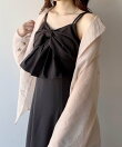mipiarl フロントリボンラッフルキャミワンピース