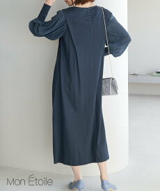 ROPE' PICNIC 【一部店舗限定】【Mon E'toile/モンエトワール】スムースコンビジャージタックDRESS ロペピクニック ワンピース・ドレス ドレス ベージュ ネイビー イエロー【送料無料】