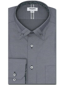 TAKA-Q レノマオム/renoma HOMME 形態安定 スタンダードフィット 3枚衿風ボタンダウン長袖シャツ 【25SS】 長袖 シャツ メンズ ワイシャツ ビジネス yシャツ 速乾 タカキュー スーツ・フォーマル Yシャツ・カッターシャツ グレー【送料無料】