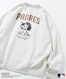 【SALE／10%OFF】FREAK'S STORE MLB×PEANUTS 別注 ビッグシルエット バックプリント クルーネックスウェット/PADRES 【限定展開】 25AW フリークスストア トップス スウェット・トレーナー グレー ブラック ブラウン【送料無料】