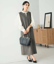 【SALE／10%OFF】a.v.v 千鳥ジャガードジャンスカ アー・ヴェ・ヴェ ワンピース・ドレス ジャンパースカート ブラウン ブラック【送料無料】