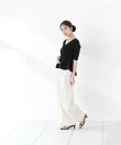 部分シアーペプラムニット