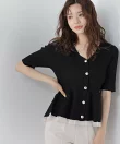 部分シアーペプラムニット