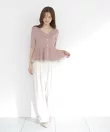 部分シアーペプラムニット