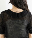 【WOMENS】透かし編みフラワーフリルボレロカーディガン