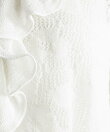 【WOMENS】透かし編みフラワーフリルボレロカーディガン
