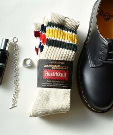 【SALE／10%OFF】Healthknit Healthknit/3足セットヘビーウェイトロングソックス クルーソックス 3PACK SET SOCKS セットアップセブン 靴下・レッグウェア 靴下 ホワイト ベージュ