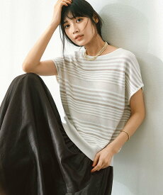 【SALE／30%OFF】23区 S 【洗える】コットンアセテート バックボタン ニット ニジュウサンク トップス ニット グリーン ベージュ ネイビー ブラック【送料無料】