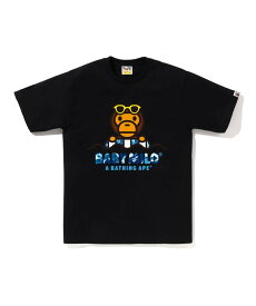 A BATHING APE (M)ABC CAMO BABY MILO FLOAT SUMMER TEE M ア ベイシング エイプ トップス カットソー・Tシャツ ブラック ホワイト【送料無料】