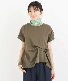 【SALE／50%OFF】HIROKO BIS 【洗える】イレギュラータックデザインカットソー ヒロコ ビス トップス カットソー・Tシャツ カーキ ブルー ホワイト【送料無料】