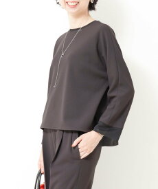 【SALE／30%OFF】MICO COULIER 《セットアップ対応》ハイストレッチジョーゼットブラウス ノーリーズ トップス シャツ・ブラウス グレー ネイビー【送料無料】