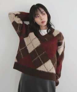 �ySALE�^25%OFF�zLIAN �A�[�K�C��V�l�b�N�j�b�g�v���I�[�o�[ ���A�� �g�b�v�X �j�b�g �O���[ �u���E���y���������z