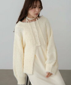 Bab 【セット/ 選べるサイズ展開】前後2WAYニットカーディガン+ニットキャミワンピース バブ / ブージュルード トップス アンサンブル ベージュ ホワイト【送料無料】