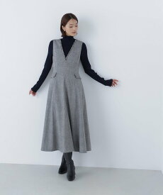 NATURAL BEAUTY BASIC ツイーディーフリンジジャンスカ ナチュラルビューティベーシック ワンピース・ドレス ワンピース ブラウン ブラック【送料無料】