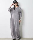 硫化染スウェット5分袖ロングワンピース <大きいサイズ有>シックスタイル