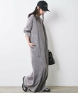 硫化染スウェット5分袖ロングワンピース <大きいサイズ有>シックスタイル