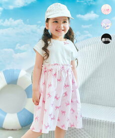 【SALE／20%OFF】ANY KIDS ひんやり ドッキングワンピース エニィ ワンピース・ドレス ワンピース ブラック ピンク ブルー