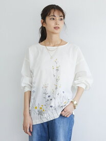 【SALE／60%OFF】CRAFT STANDARD BOUTIQUE コクーン花柄ブラウス クラフトスタンダードブティック シャツ/ブラウス 長袖シャツ ホワイト