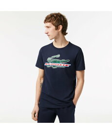 【SALE／40%OFF】LACOSTE ミックスグラフィックウルトラドライTシャツ ラコステ トップス カットソー・Tシャツ ネイビー ホワイト グリーン【送料無料】