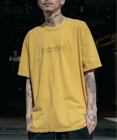 【SALE／40%OFF】Subciety Subciety/(U)EMBROIDERY PIGMENT TEE サブサエティ トップス カットソー・Tシャツ ブラック レッド イエロー【送料無料】
