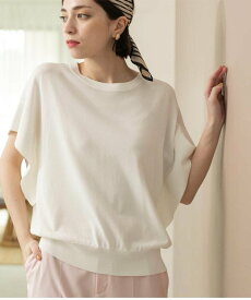 【SALE／20%OFF】OPAQUE.CLIP フリルスリーブニット【UVケア/接触冷感/洗濯機洗い可/抗ピル】 オペークドットクリップ トップス ニット ホワイト グレー ブラック