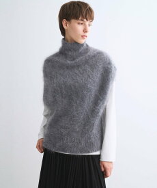 three dots Fur cashmere vest スリードッツ トップス ニット ブラック ピンク【送料無料】