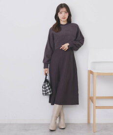 【SALE／40%OFF】index ラメフェザープルオーバーセット ニットワンピース【洗濯機OK】《XS~LL》 インデックス ワンピース・ドレス その他のワンピース・ドレス ブラウン グレー ブルー【送料無料】