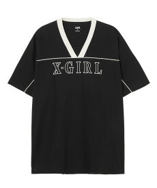 X-girl V-NECK BIG TEE DRESS ドレス X-girl エックスガール ワンピース・ドレス ワンピース ブラック ブラウン ホワイト【送料無料】