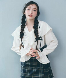 【SALE／50%OFF】REDYAZEL 2wayビッグカラーブラウス レディアゼル トップス シャツ・ブラウス ブラウン ブラック ホワイト【送料無料】