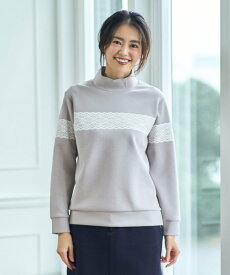 【SALE／30%OFF】23区GOLF 【WOMEN/EC限定】レース柄 モックネック トレーナー ニジュウサンクゴルフ トップス スウェット・トレーナー ブラック ネイビー ベージュ【送料無料】