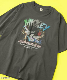 【SALE／10%OFF】coen MICKEY(ミッキー)/ヴィンテージライクTシャツ コーエン トップス カットソー・Tシャツ グレー ホワイト