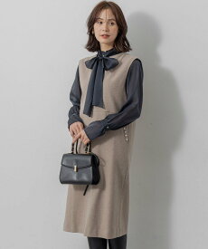 組曲 【ご好評につき追加販売 / WEB限定】ミドルジャージー ジャンパースカート クミキョク ワンピース・ドレス ジャンパースカート グレー ベージュ【送料無料】