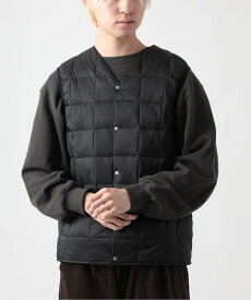 【SALE／10%OFF】TAION TAION/TAION-001 V NECK BUTTON DOWN VEST セットアップセブン ジャケット・アウター ダウンジャケット・ダウンベスト ネイビー ホワイト ブラック【送料無料】